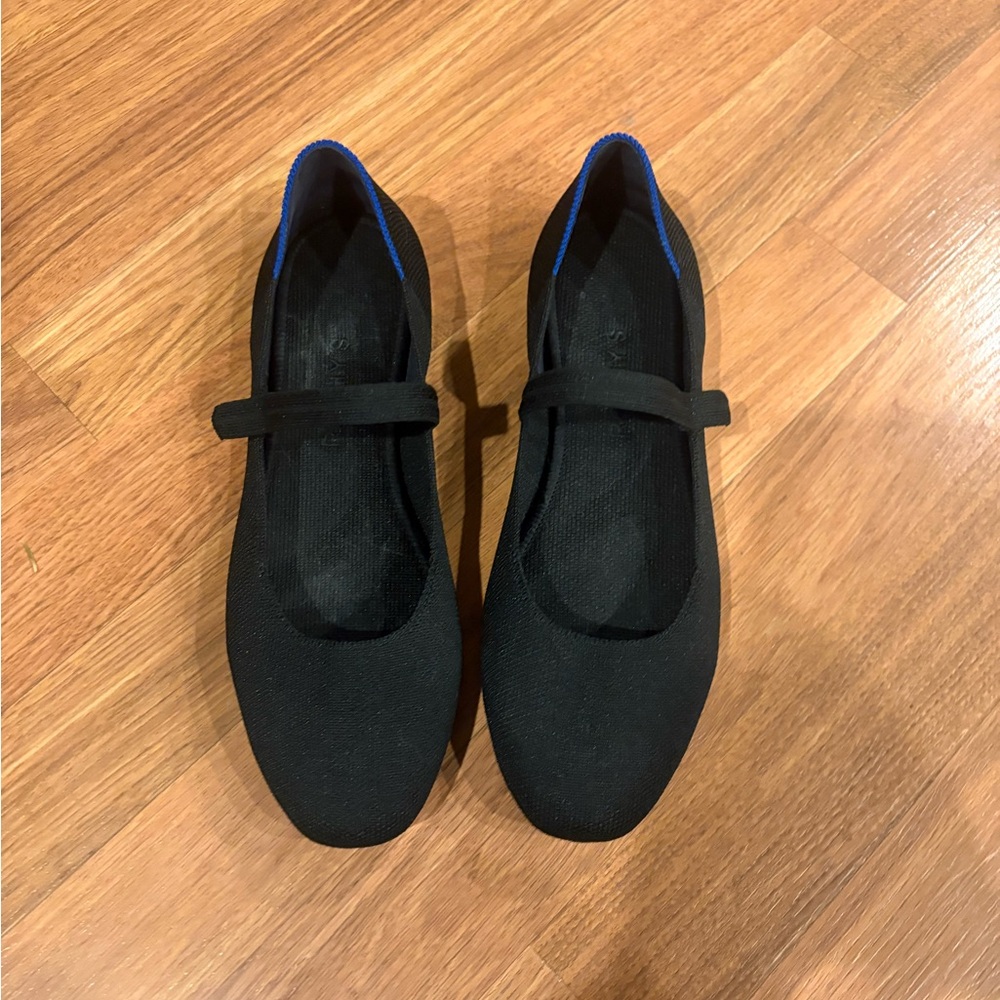 Black Maryjane Rothy’s with Blue Trim